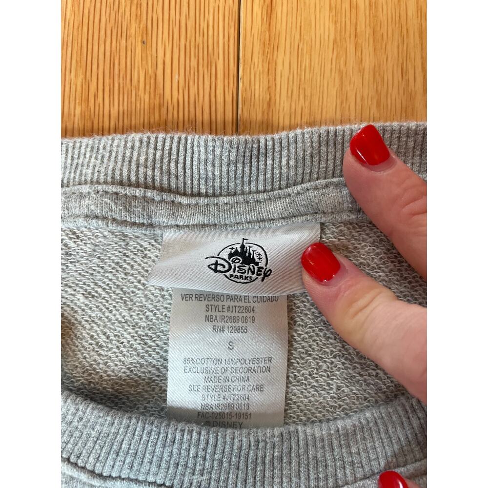 Disneyland Grey- Red /SilverTwo Sided Sequin Mickey Mouse Sweatshirt Sz S - Picture 5 of 5